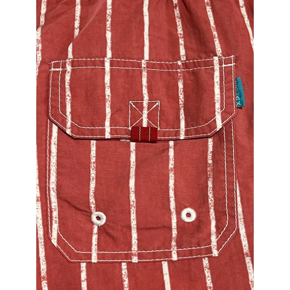 Tommy Bahama Relax Mens XXL Red White Striped Swim Trunks Marlin Board Shorts